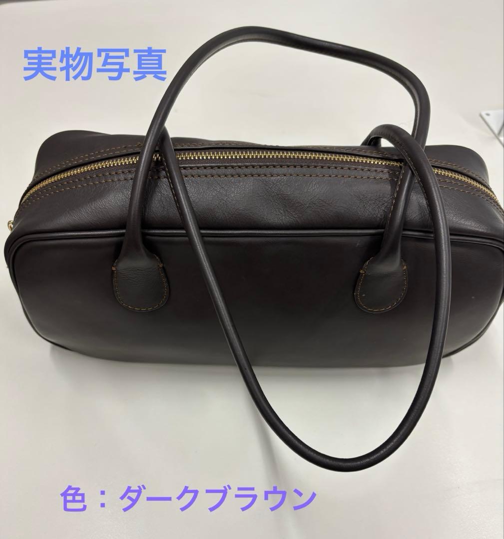 AULENTTI/ロングハンドルボストンバッグ　ブラウン