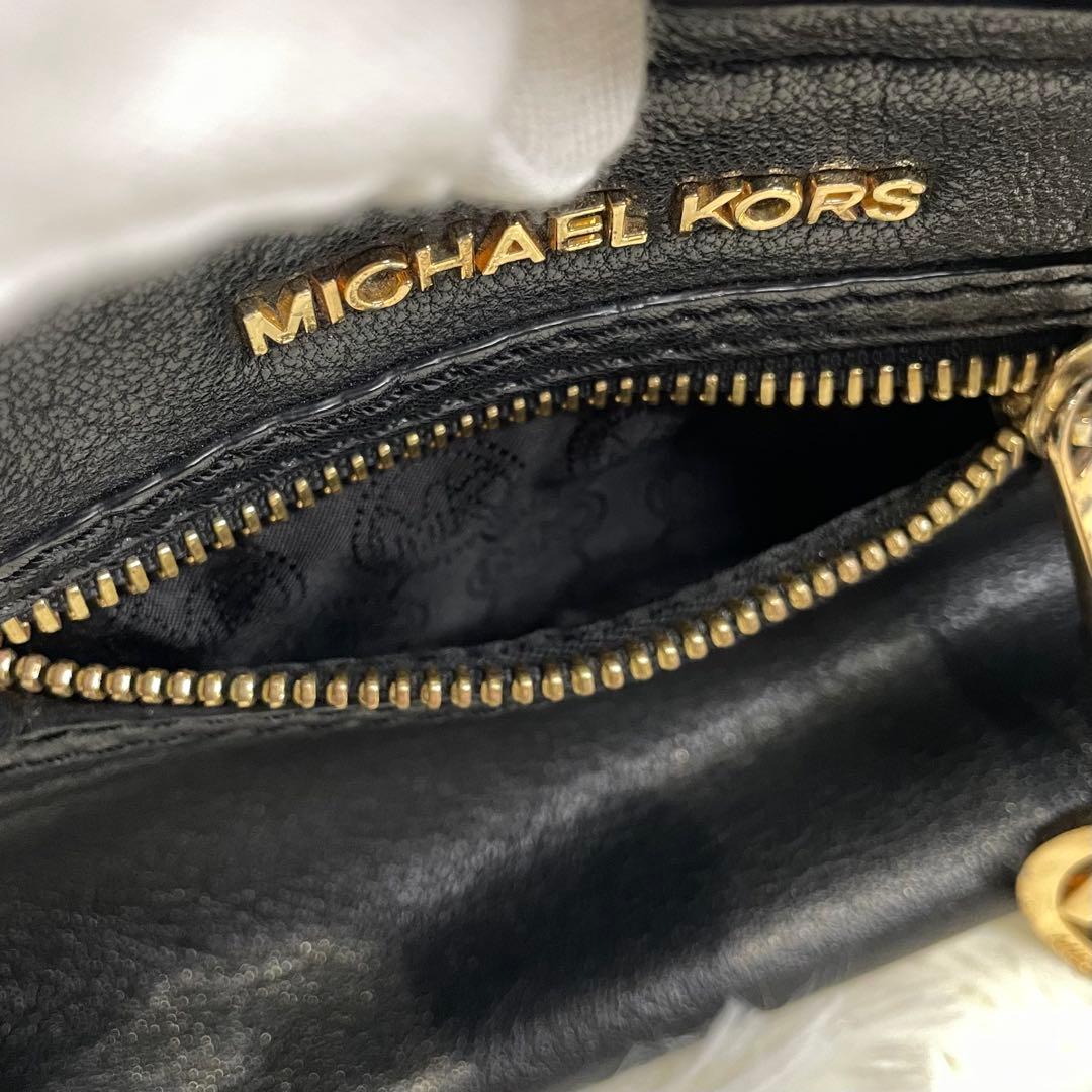 マイケルコース 2way ハンドバッグ ワンショルダー レザー ブラック