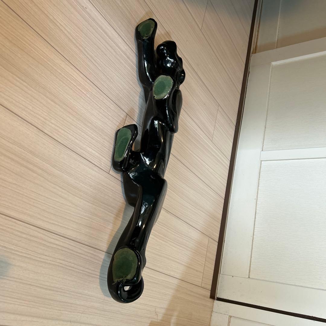 50sブラックパンサー大　ミッドセンチュリー　ビンテージ置物　アンティーク雑貨