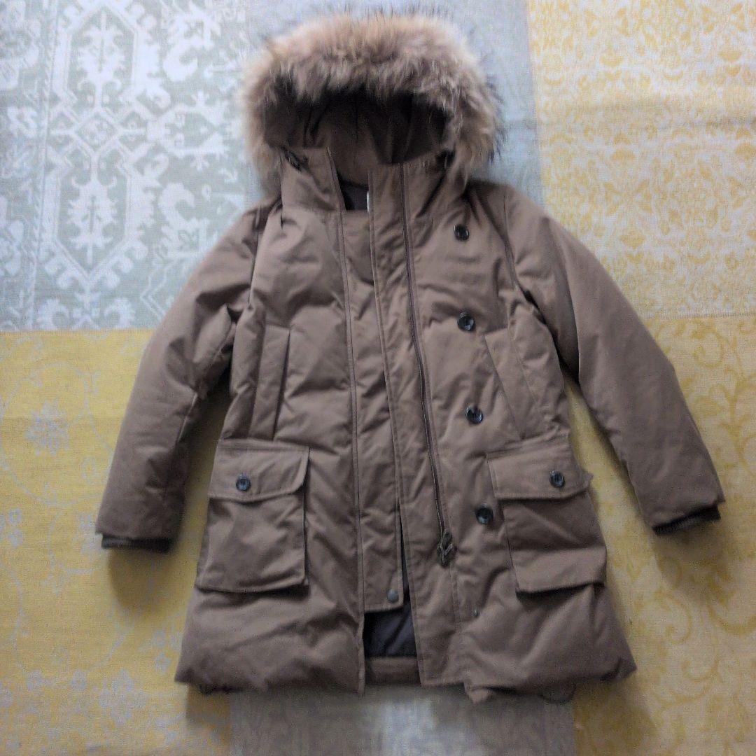 INED ブラウン系 フード付き モッズコート