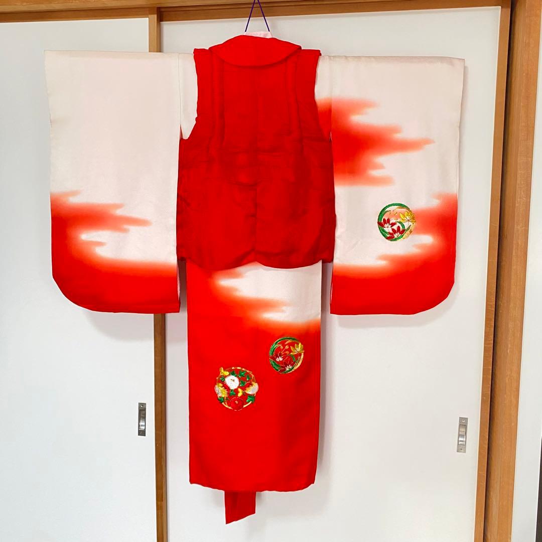 3歳　七五三　正絹の着物と被布の5点セット