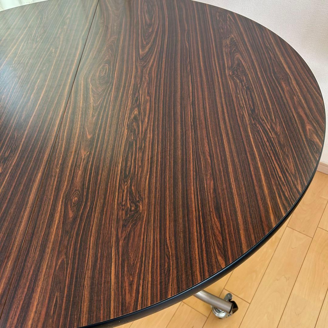 フライト式円型テーブル　折りたたみテーブル　直径120cm 丸テーブルキャスター