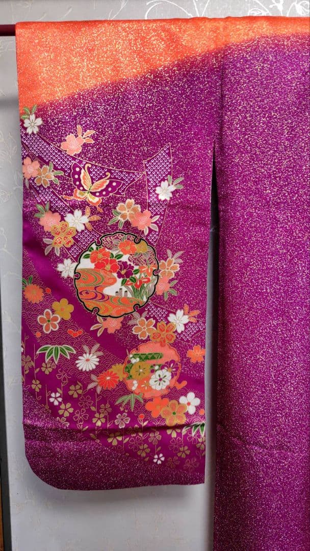 RK551子供着物7歳前後用着丈135センチ裄丈55センチ正絹めちゃくちゃ綺麗