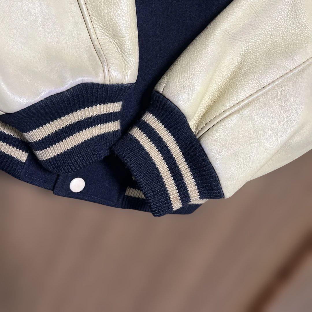 VAN JAC スタジアムジャンパー　 Lサイズ　袖皮　ネイビー