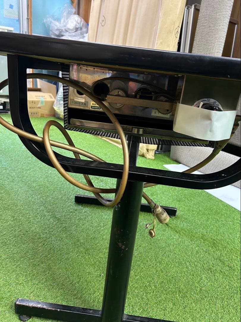 四角　サカモト　お好み焼きテーブル　動作ok 都市ガス13A用　鉄板　厨房機器