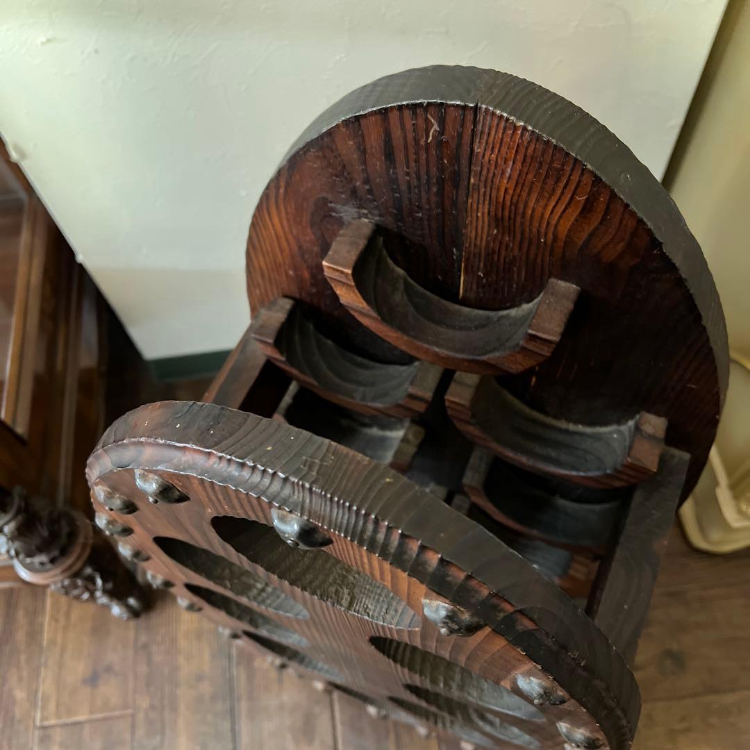 k232r119 木製ワインホルダー ワインラック 樽型 8本収納 ヴィンテージ