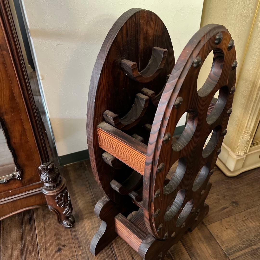 k232r119 木製ワインホルダー ワインラック 樽型 8本収納 ヴィンテージ