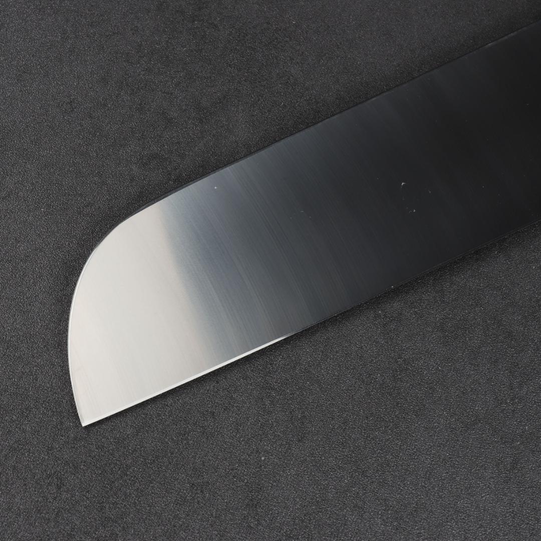 7015 鎌型薄刃包丁 8寸 刃渡り240mm 刺身包丁 人工象牙黒三本巻八角柄