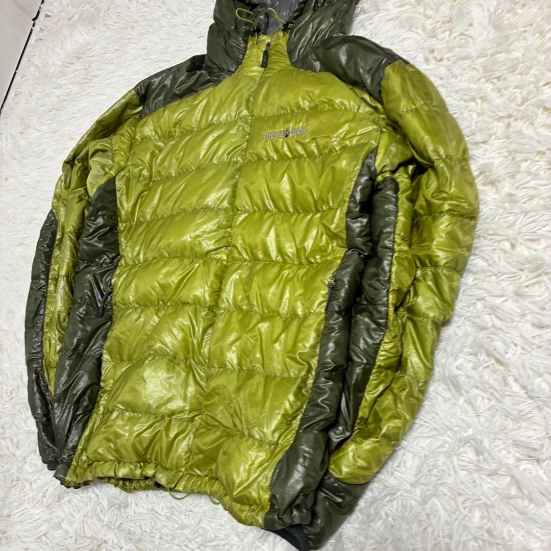 【人気カラー】　モンベル　U.Lダウンガイドパーカ　グリーン/緑　ドローコード