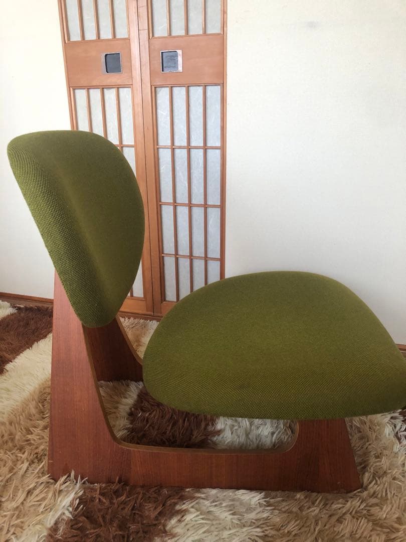 天童木工　低座イス　グリーン系