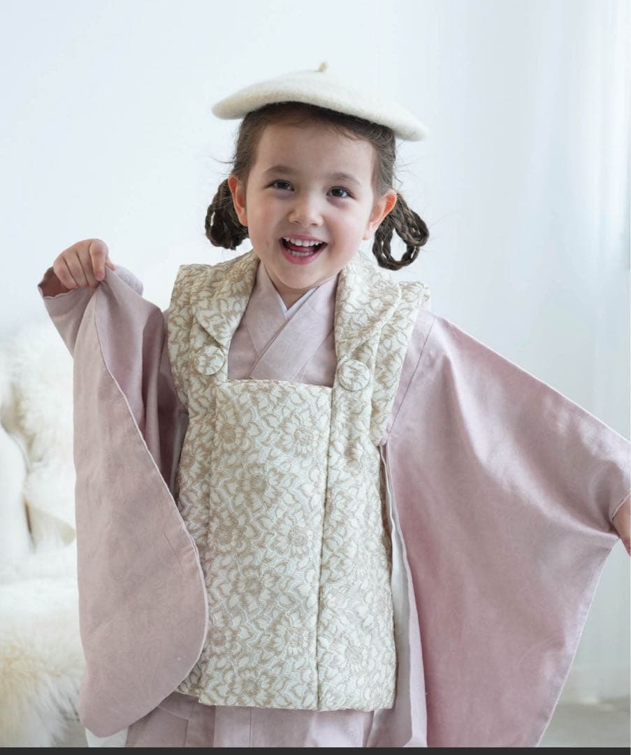 七五三　３歳　被布コート　女の子 utatane ゴブラン調　お正月　正月