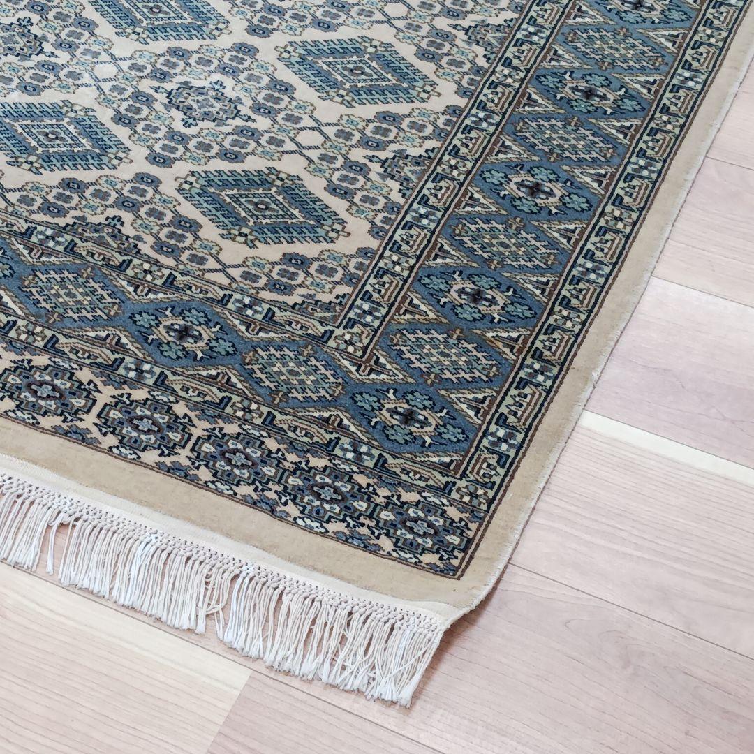 Y3359 パキスタン絨毯 ウール 手織り 大判179×125㎝