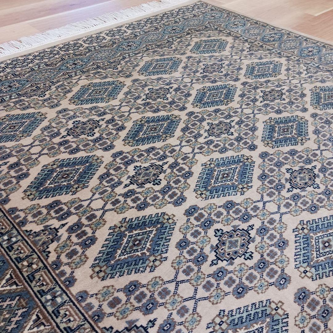 Y3359 パキスタン絨毯 ウール 手織り 大判179×125㎝