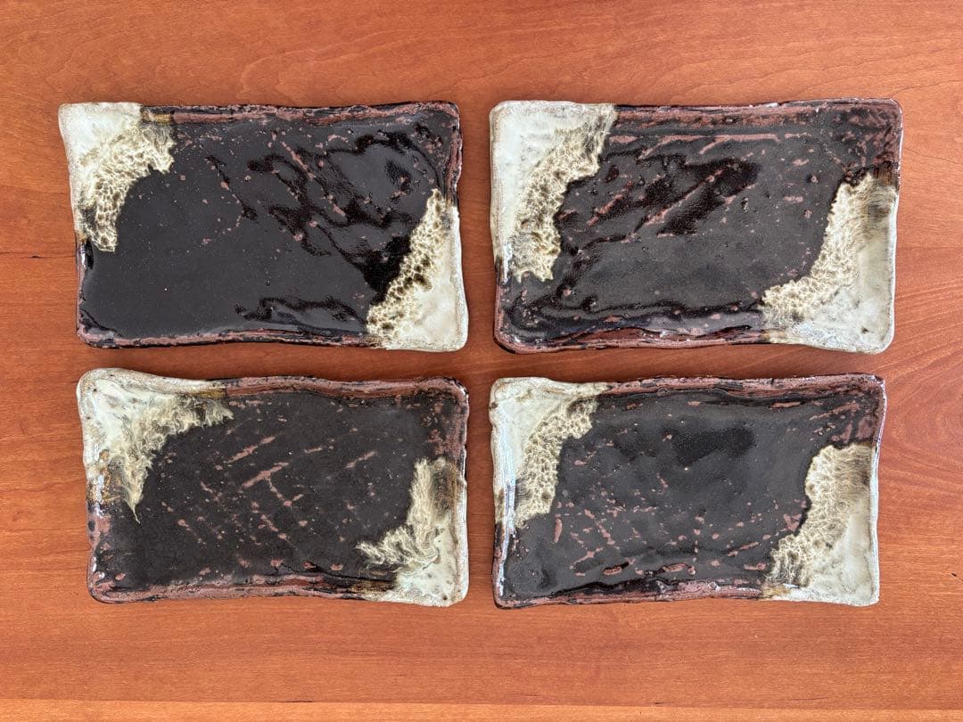 朝鮮唐津長方皿　唐津焼　４枚セット