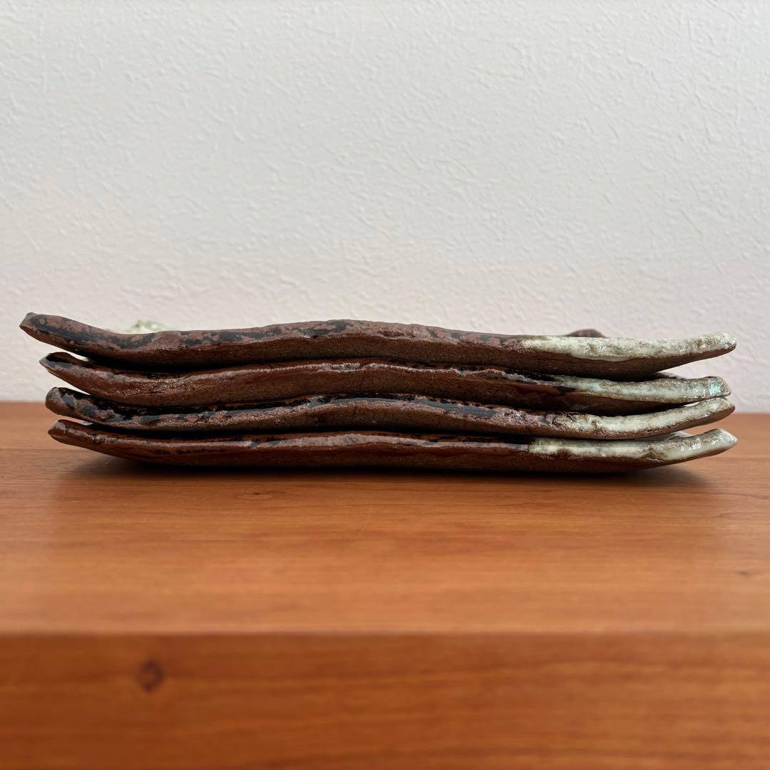 朝鮮唐津長方皿　唐津焼　４枚セット