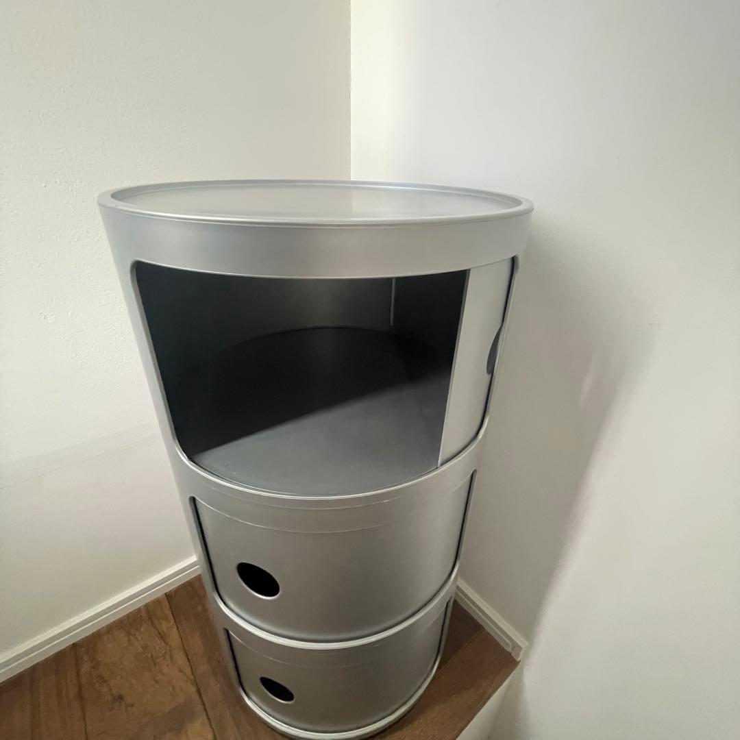 Kartell｜カルテル　コンポニビリ3 ／シルバー 3段収納