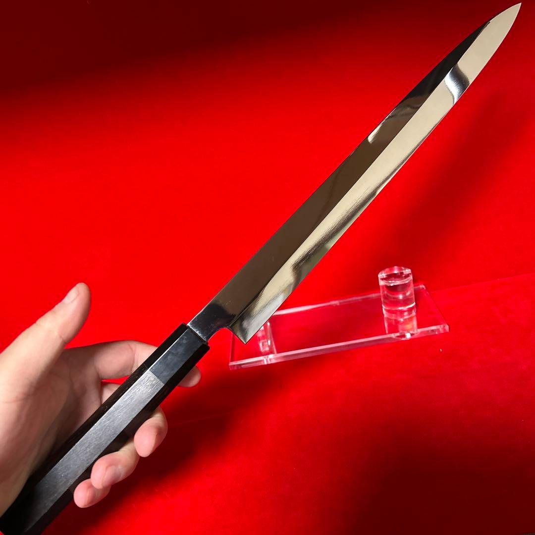 包丁　フグ引く　柳刃　尺　鏡面　切味抜群　箱付　未使用品