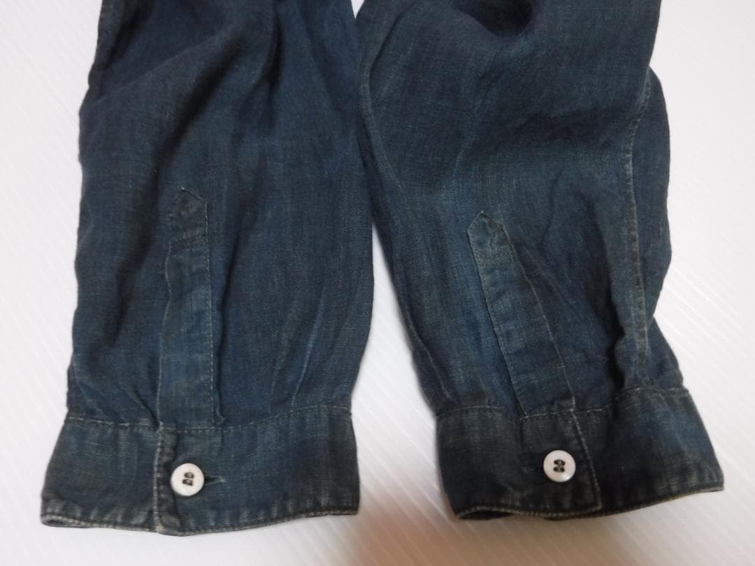 ちょ 宝島染工 切替シャツリネン 泥藍染め 5