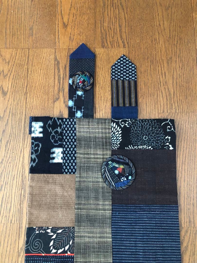 久留米絣とばらパッチのテーブルセンター