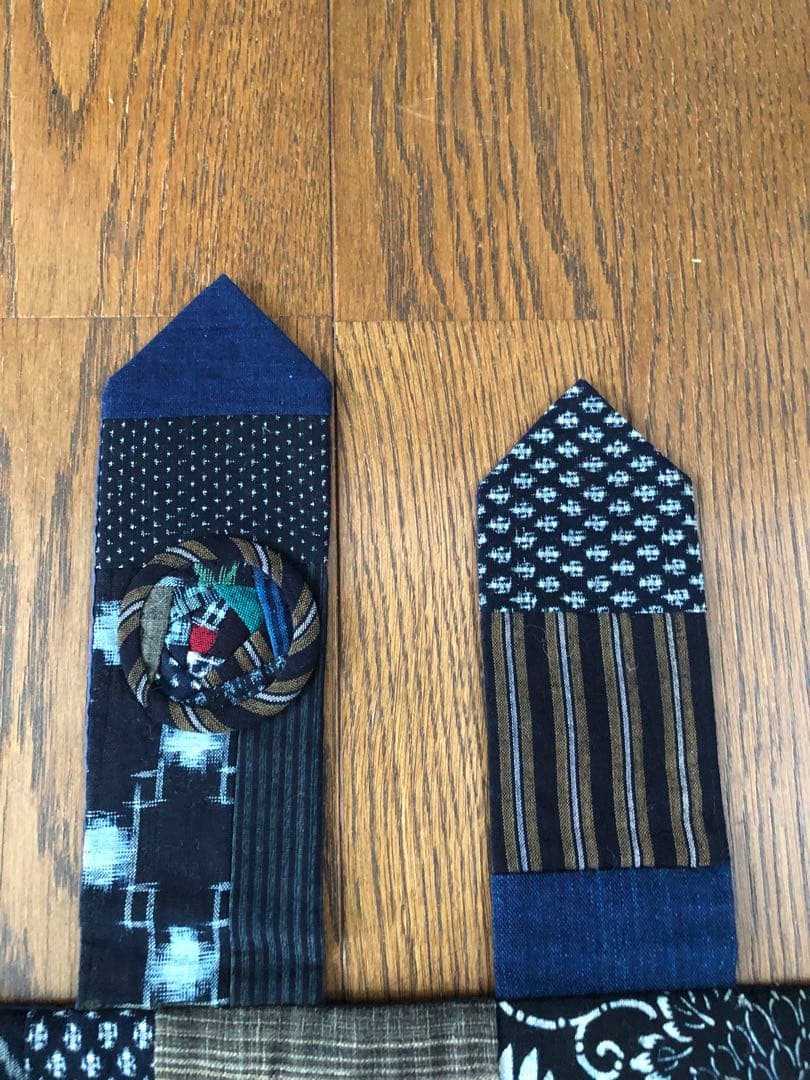 久留米絣とばらパッチのテーブルセンター