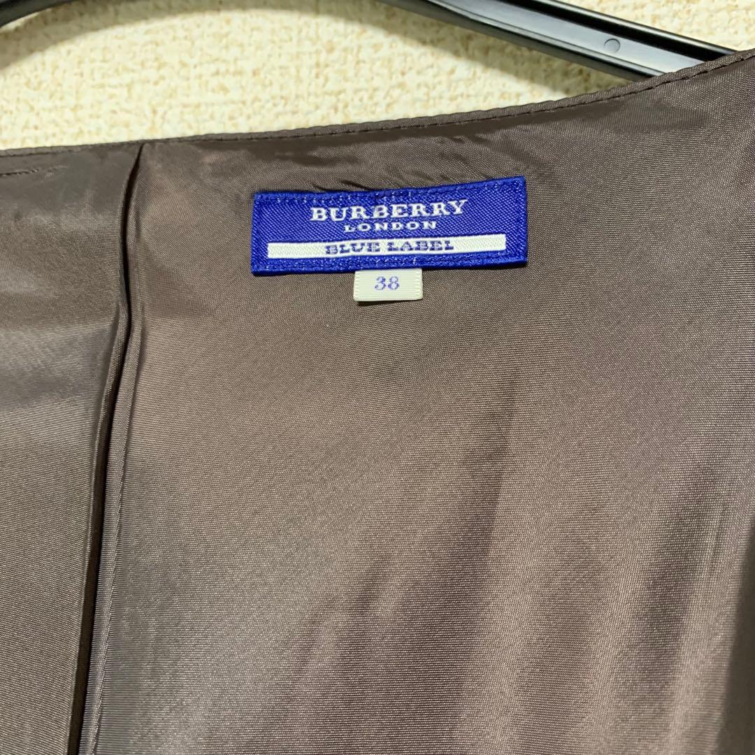 バーバリーブルーレーベル ノバチェック ノースリーブワンピース サイズ38