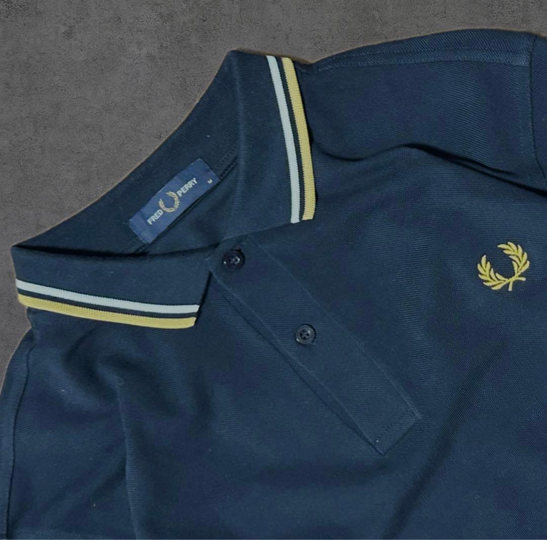 フレッドペリー ネイビー長袖ポロシャツ　ポーカーズ　　古着　FRED PERRY