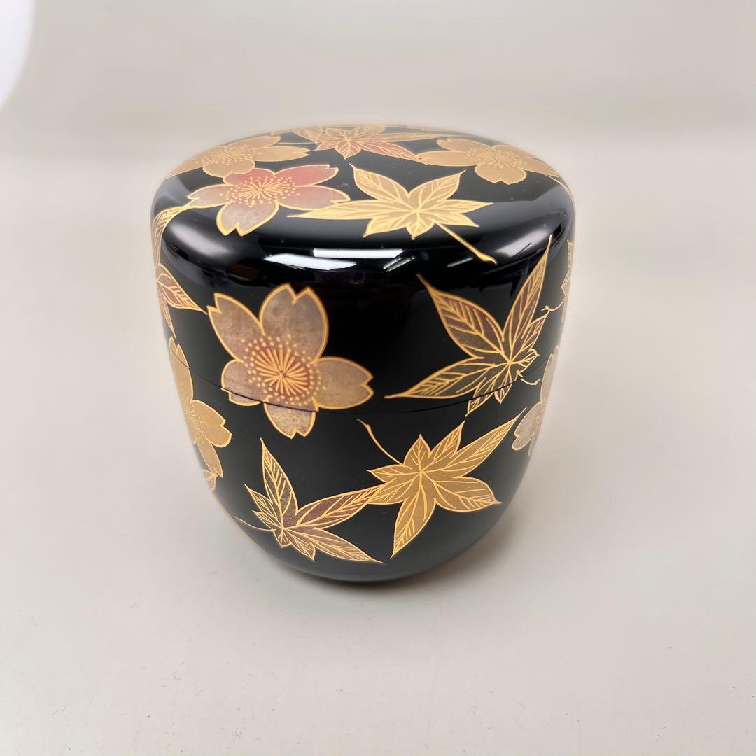 A046茶道具　棗　西條一斎　雲錦蒔絵大棗