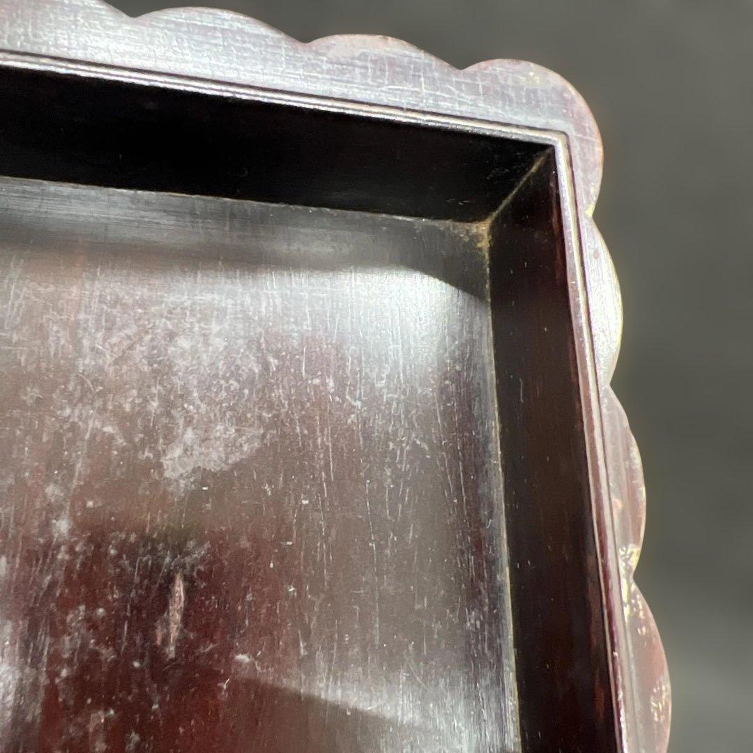 昭和レトロ　紫檀製小物入れ　タバコ入れ　昭和七年　上海事変記念　貴木紅木　お記念