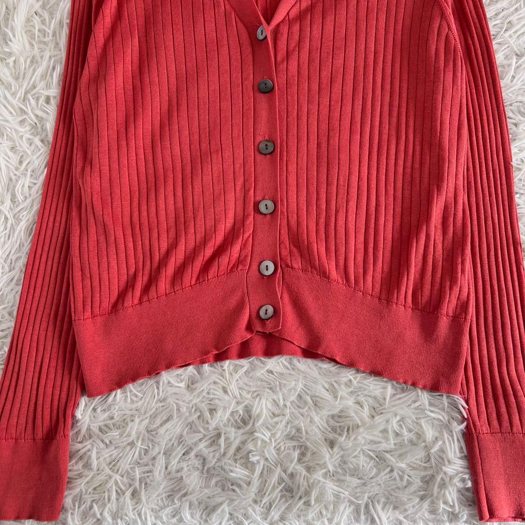 SOÉJU ソージュ シルク 混 リブ V ネック カーディガン