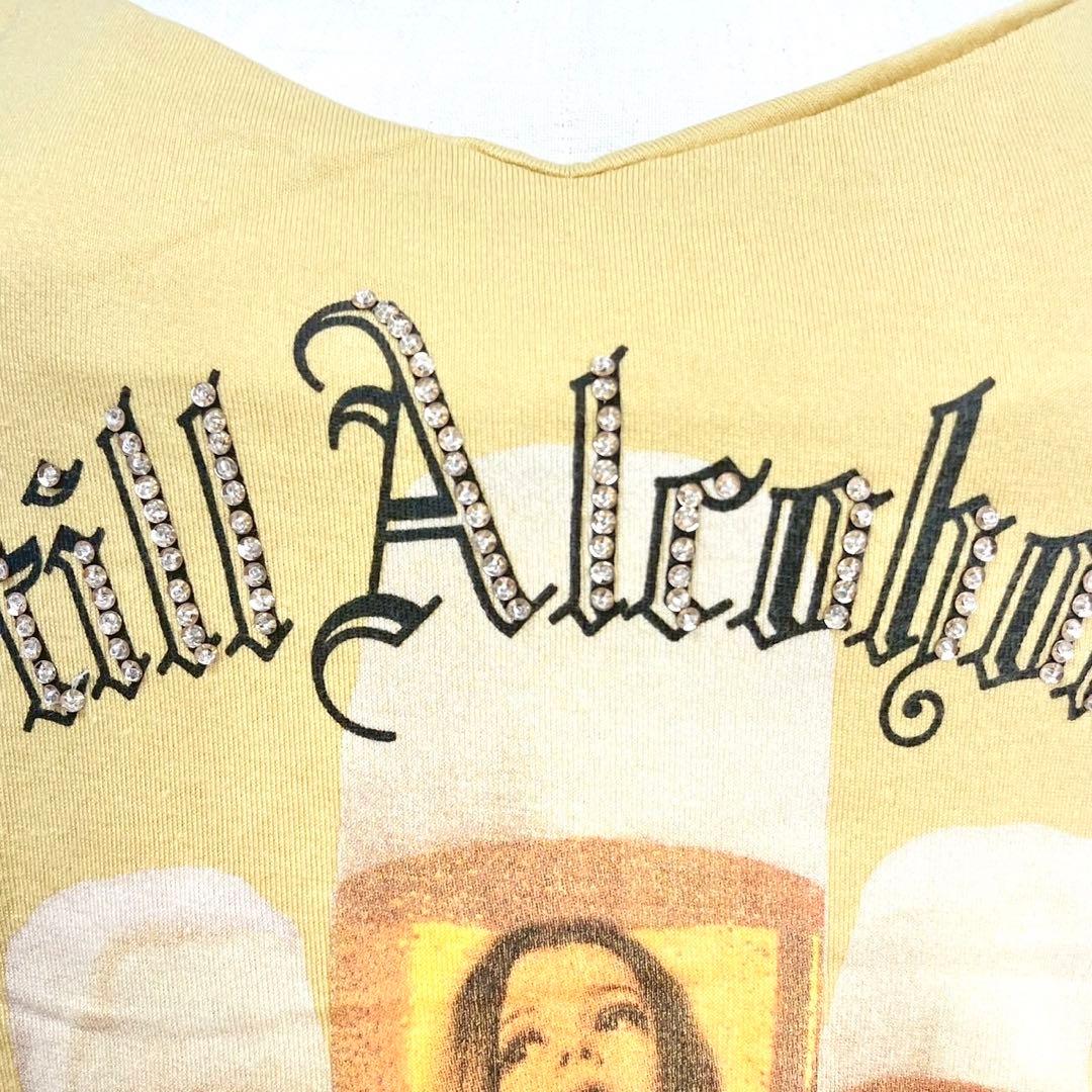 y2k❤️00s HYSTERIC GLAMOUR ラインストーンガールロゴキャミ