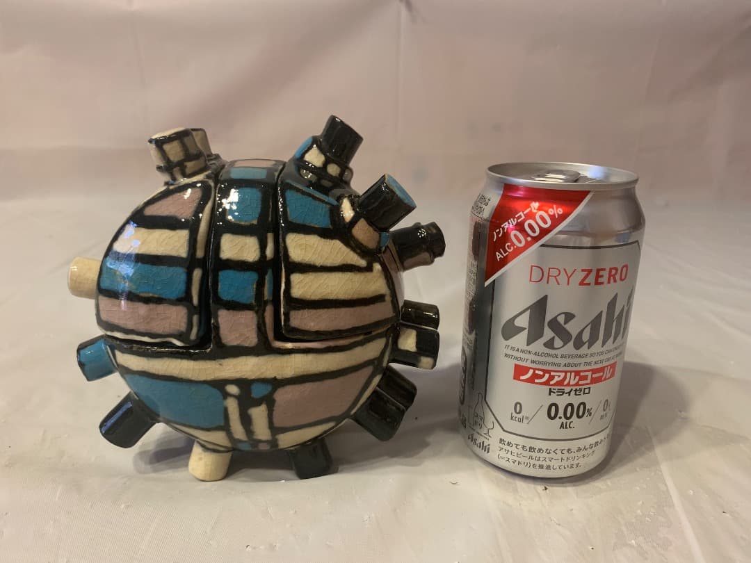 金子司　萩焼初期作品　カラフルな陶器(小物入)