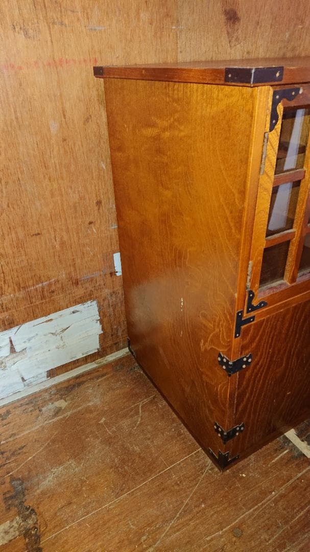 レトロ 収納棚 金庫付き 隠し錠あり