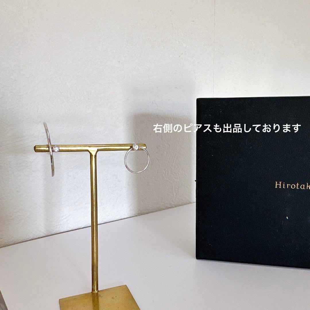 Hirotaka ヒロタカ　Bow ダイヤモンド ピアス　ホワイトゴールド