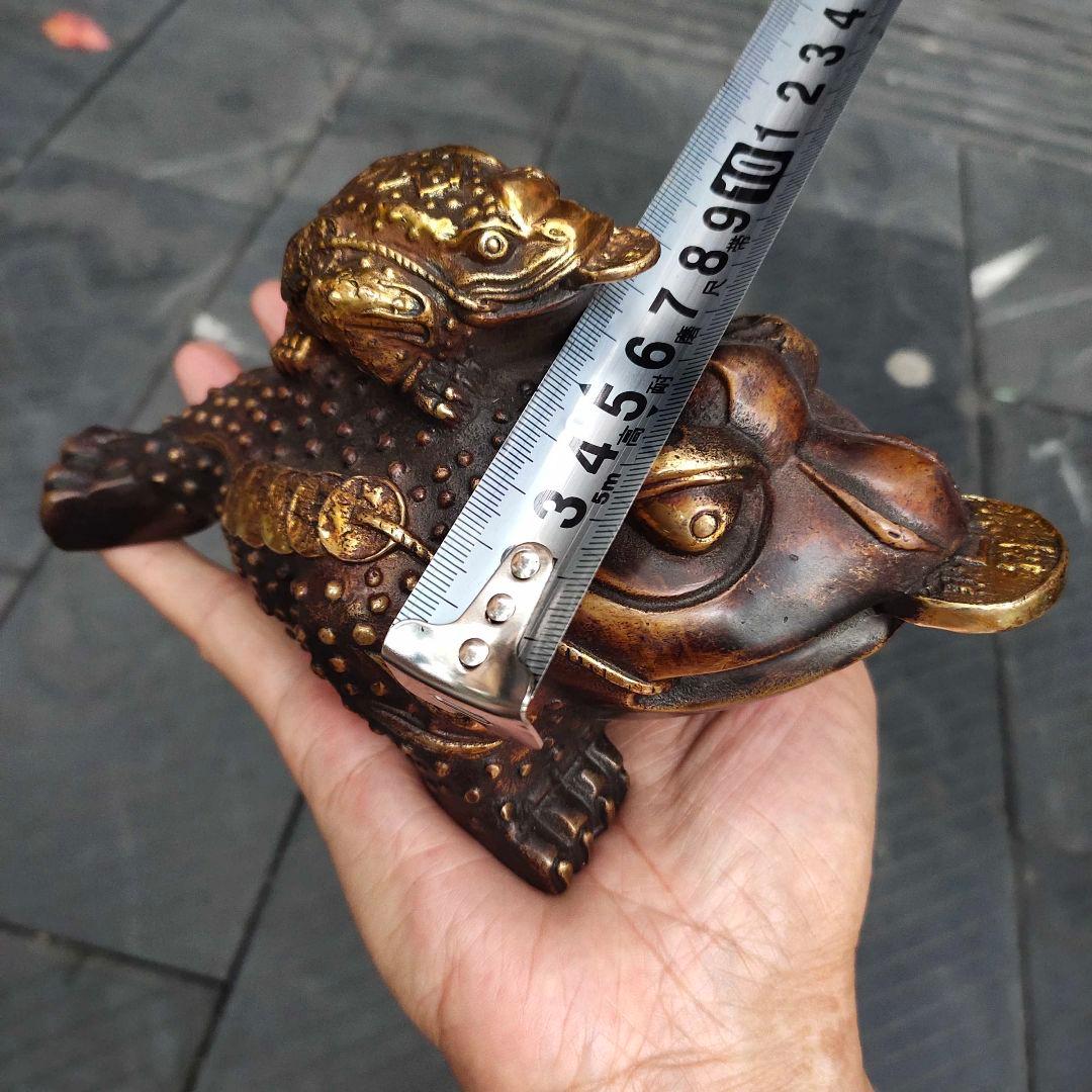 銅制 母子金蟾 家庭 事務室 机 自動車 開運風水 招財 置物 工芸品 装飾品