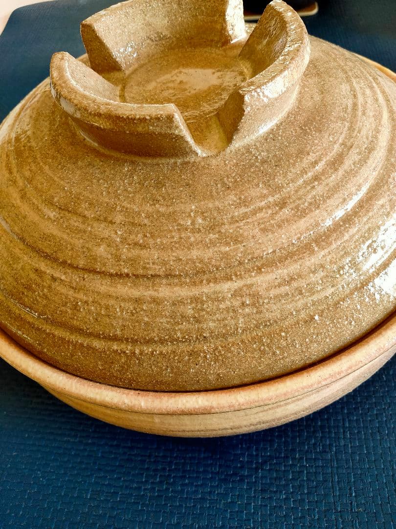 真味喜陶苑　信楽焼　土鍋（手作り） 灰刷毛　9号