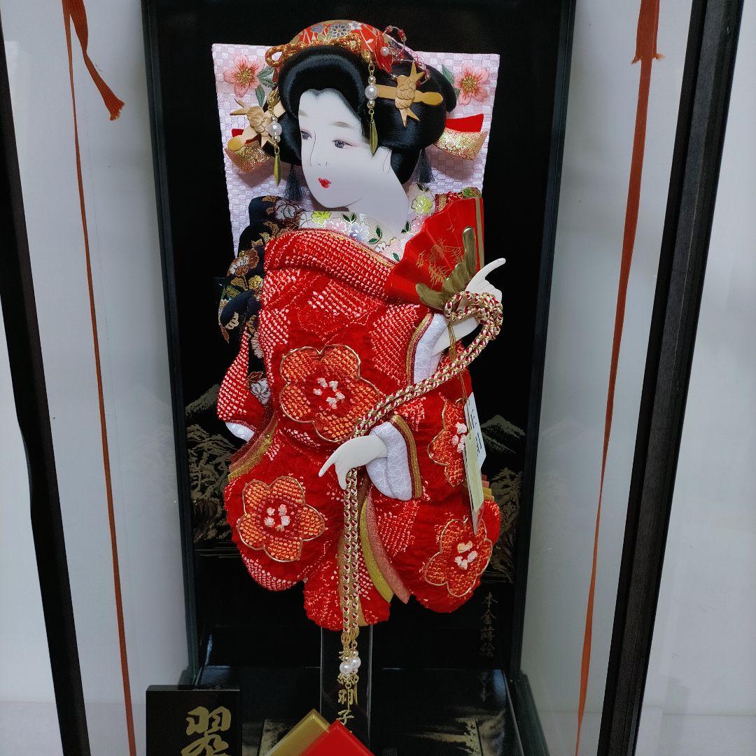 羽子板 17号 金彩 しぼり 道明寺 ガラスケース