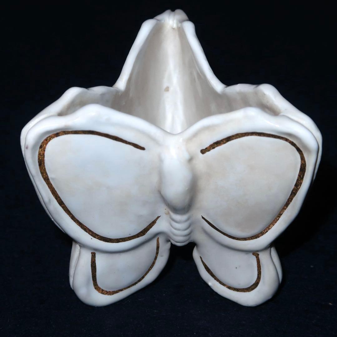 【茶道具】膳所陽炎園製　交趾写蝶蓋置