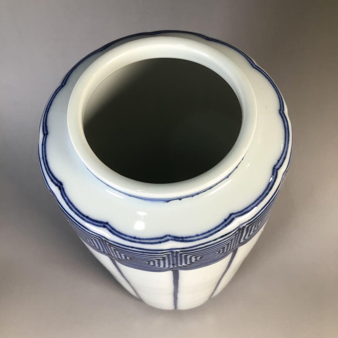 Ｍ２９６　皆具　『平安春峰造』『染付』『水指　建水　蓋置　杓立』　共箱　茶道具