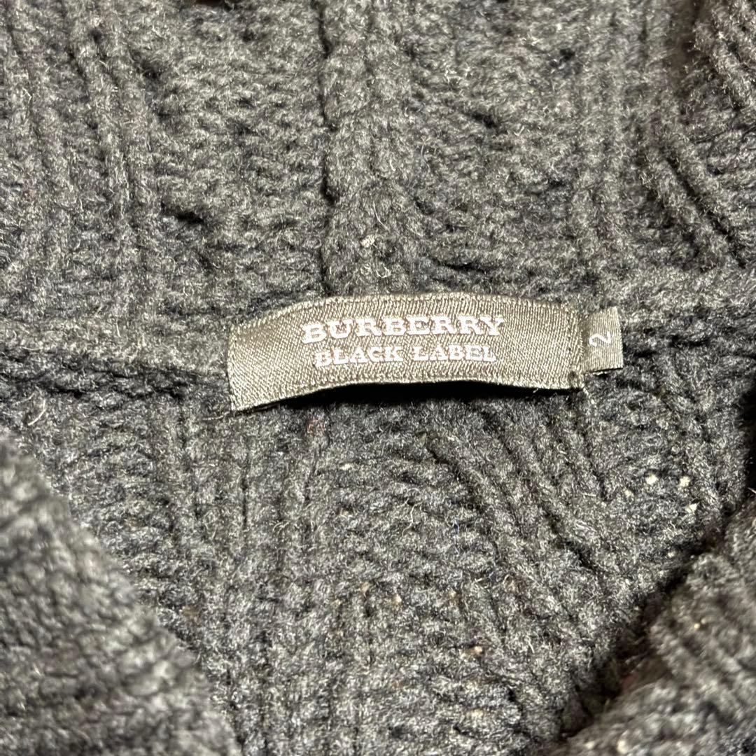 BURBERRY BLACK LABEL ダッフルコート ケーブルニット ジップ