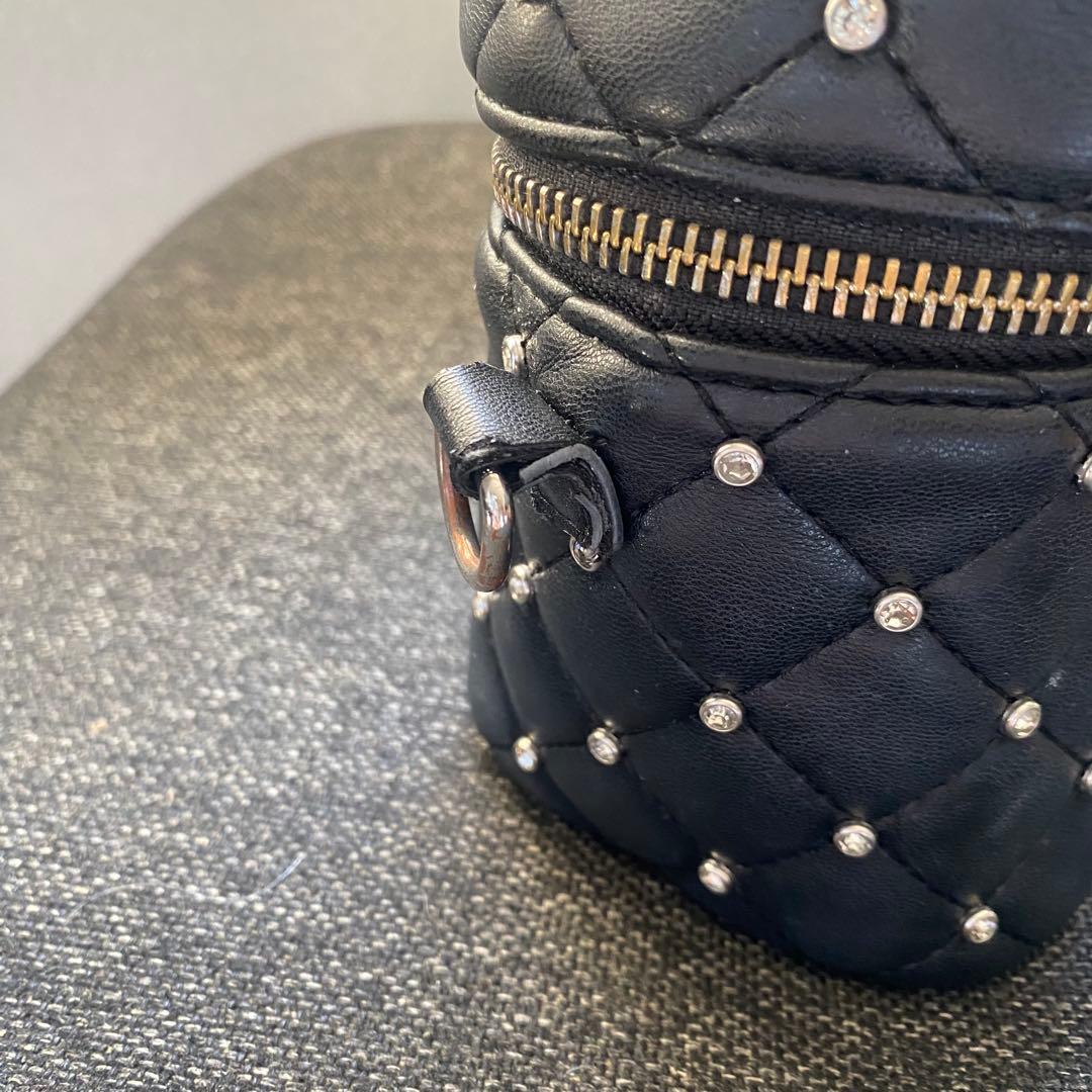 Darich キルティングビジュースクエアミニバッグ BLK 黒 ブラック