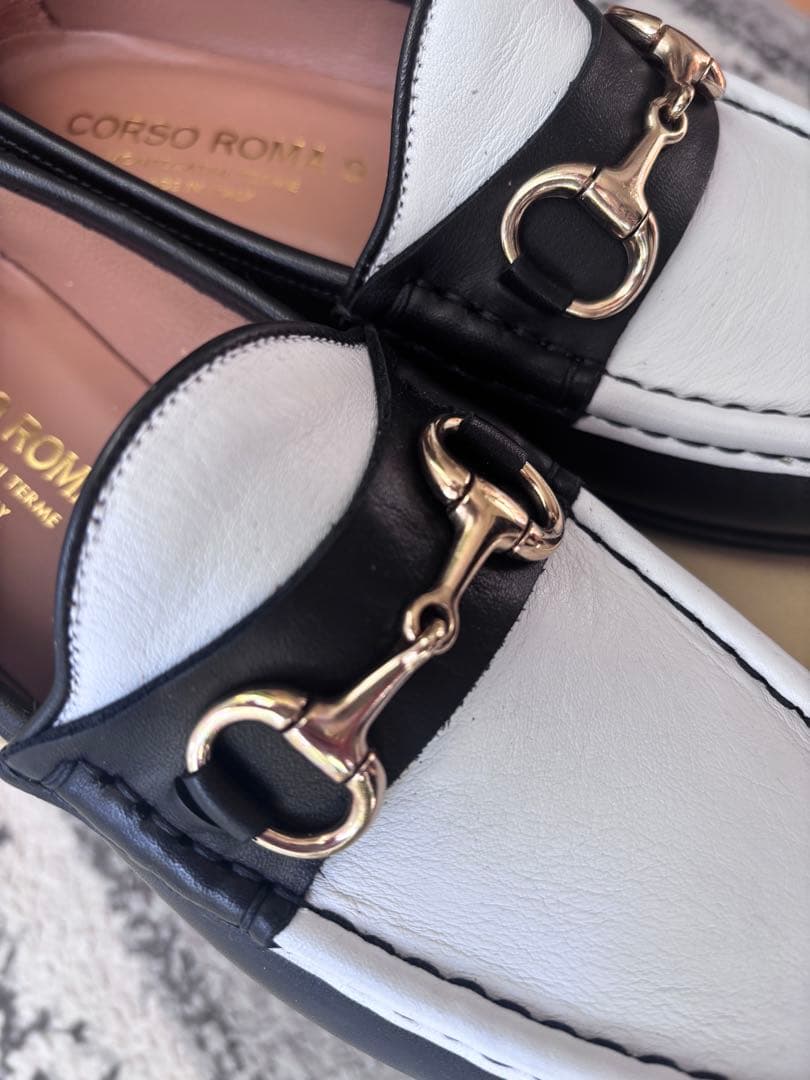 CORSA ROMA 9 ローファー・革靴 ホワイト・ブラック