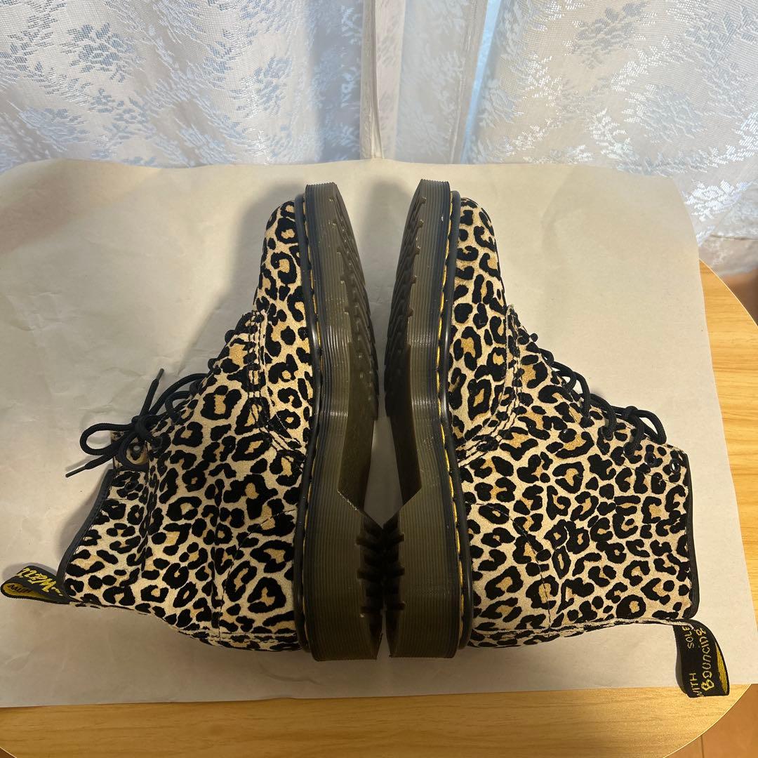 ドクターマーチン　UK6 ヒョウ柄　ハラコ　ファブリックブーツ