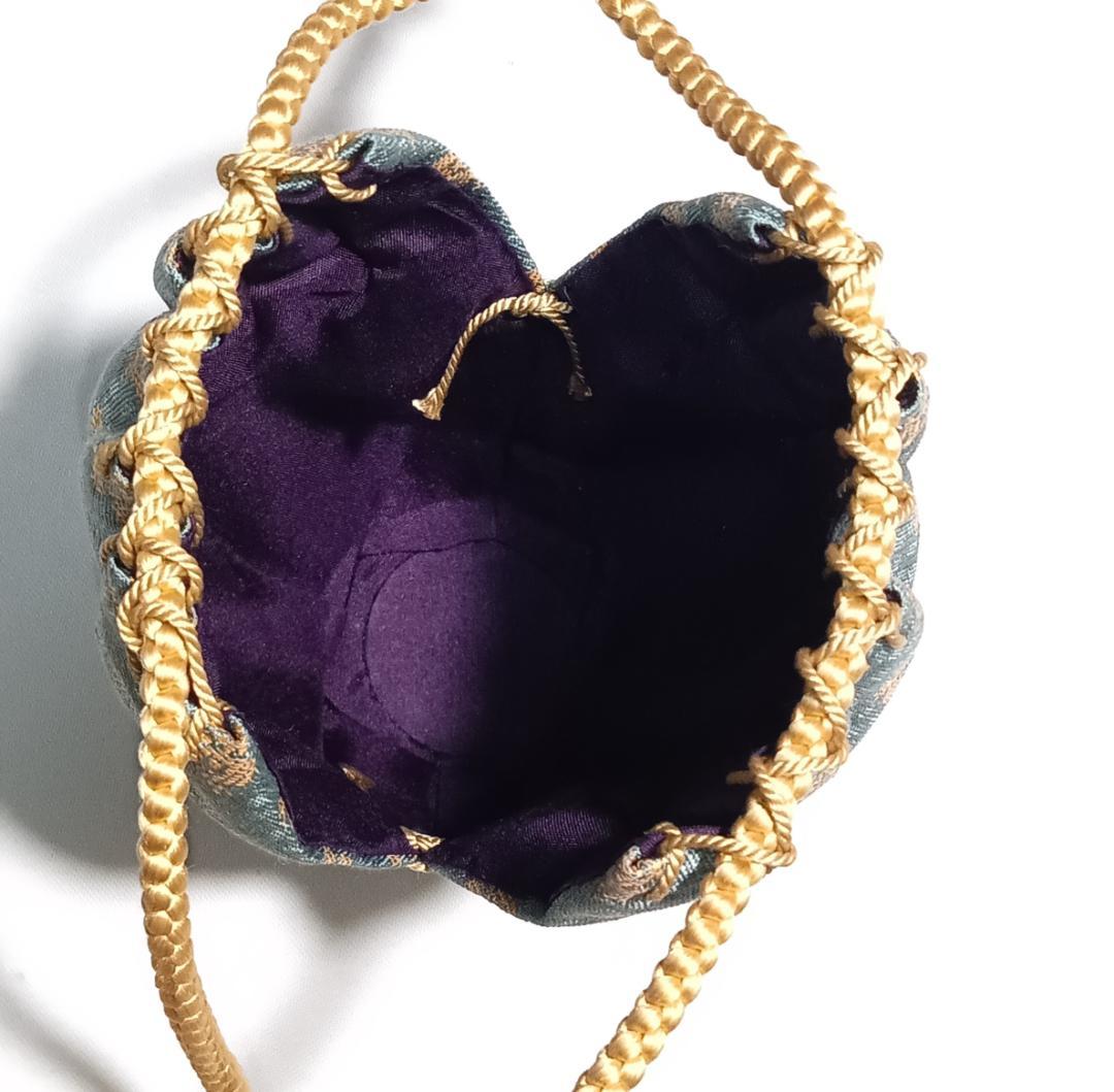 茶道具　丹波立杭焼　市野信水作　丹波焼肩衝茶入鴛鴦金襴仕覆付　未使用超美品！！