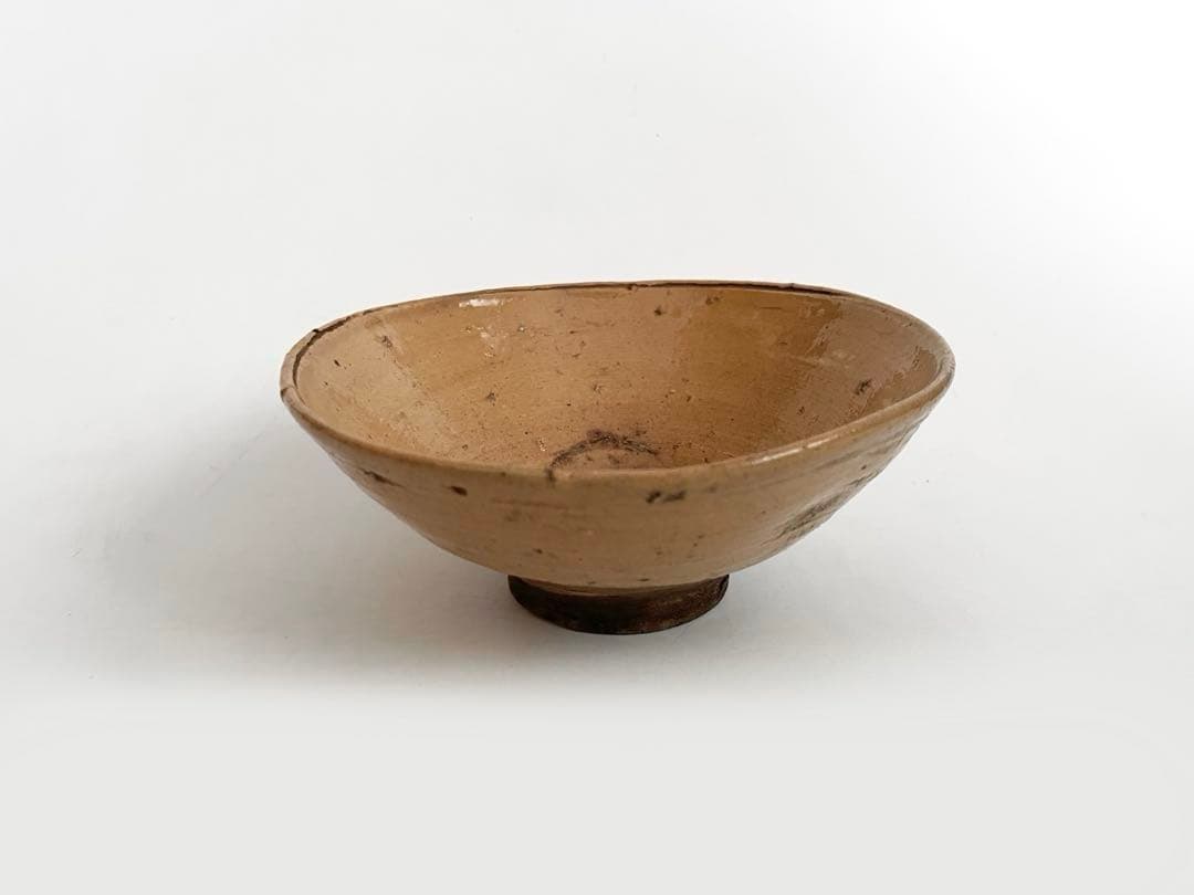 骨董　アンティーク　古楽山　楽山焼　平茶碗　夏茶碗　出雲　布志名　ニュウあり