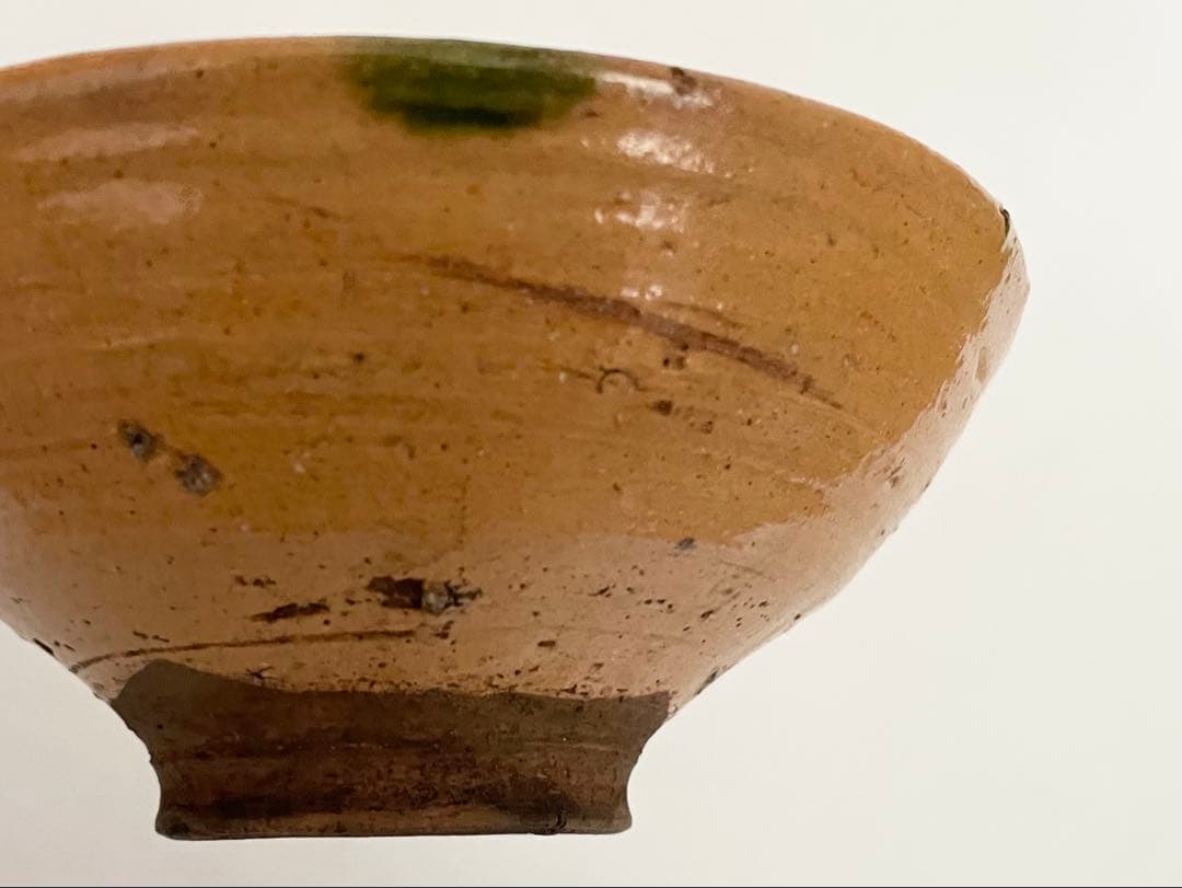 骨董　アンティーク　古楽山　楽山焼　平茶碗　夏茶碗　出雲　布志名　ニュウあり