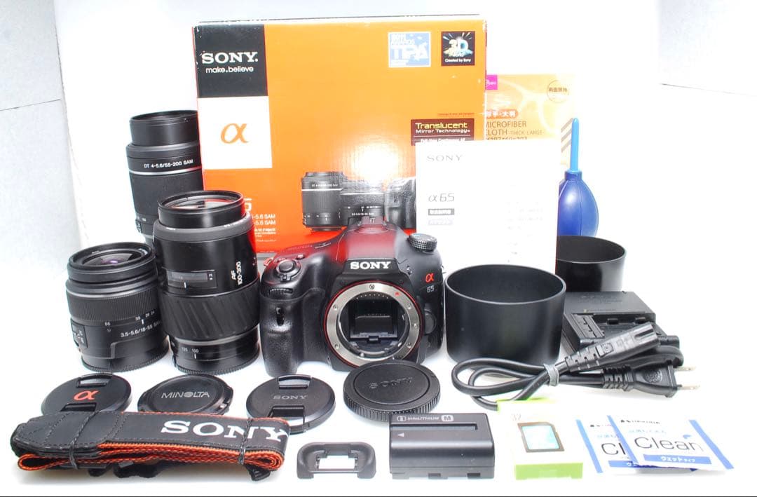 ✨SONY α65✨トリプルレンズ✨フル装備✨入門モデル✨超高画質✨超望遠✨美品