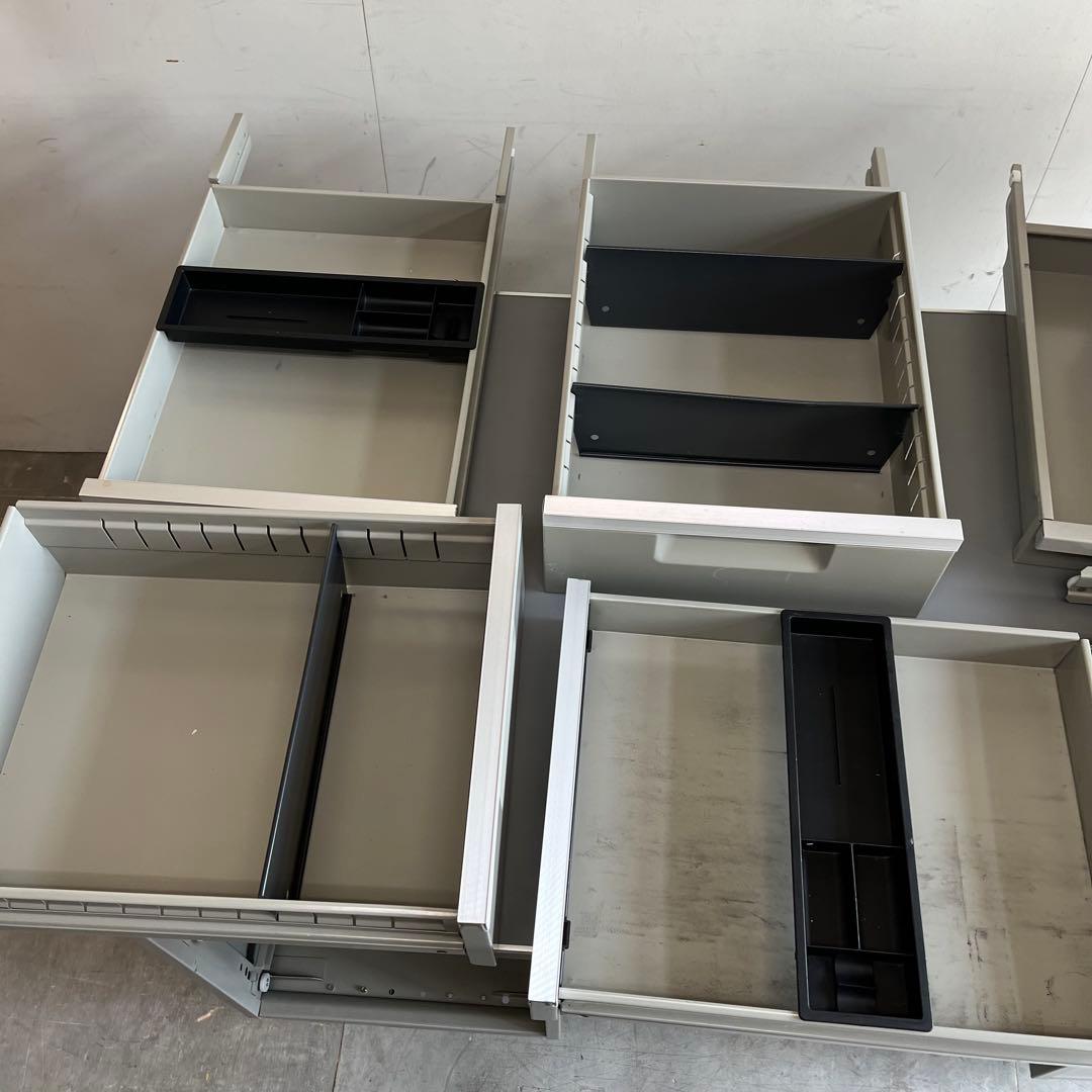 KOKUYO インダストリアル スチール デスク レトロ 両袖机 オフィス 鍵付