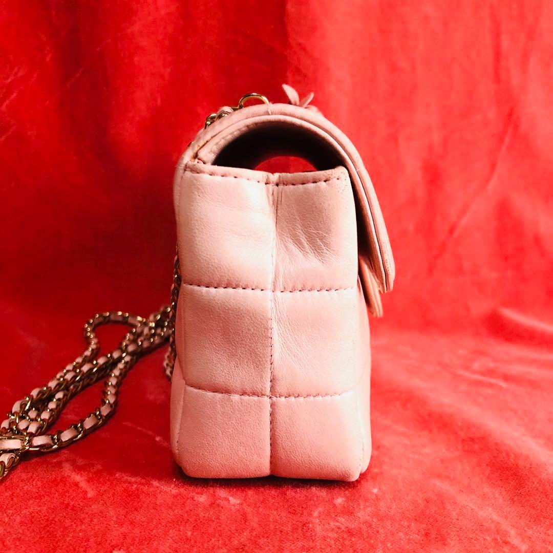 CHANEL シャネル チェーンショルダーバッグ ラムスキン カメリア