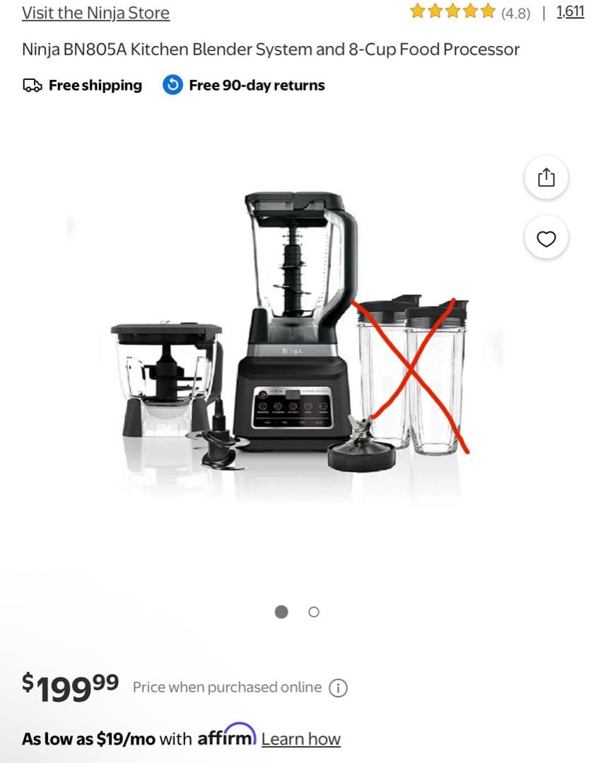 訳あり激安　Ninja キッチン ブレンダー システム BN805A ミキサー