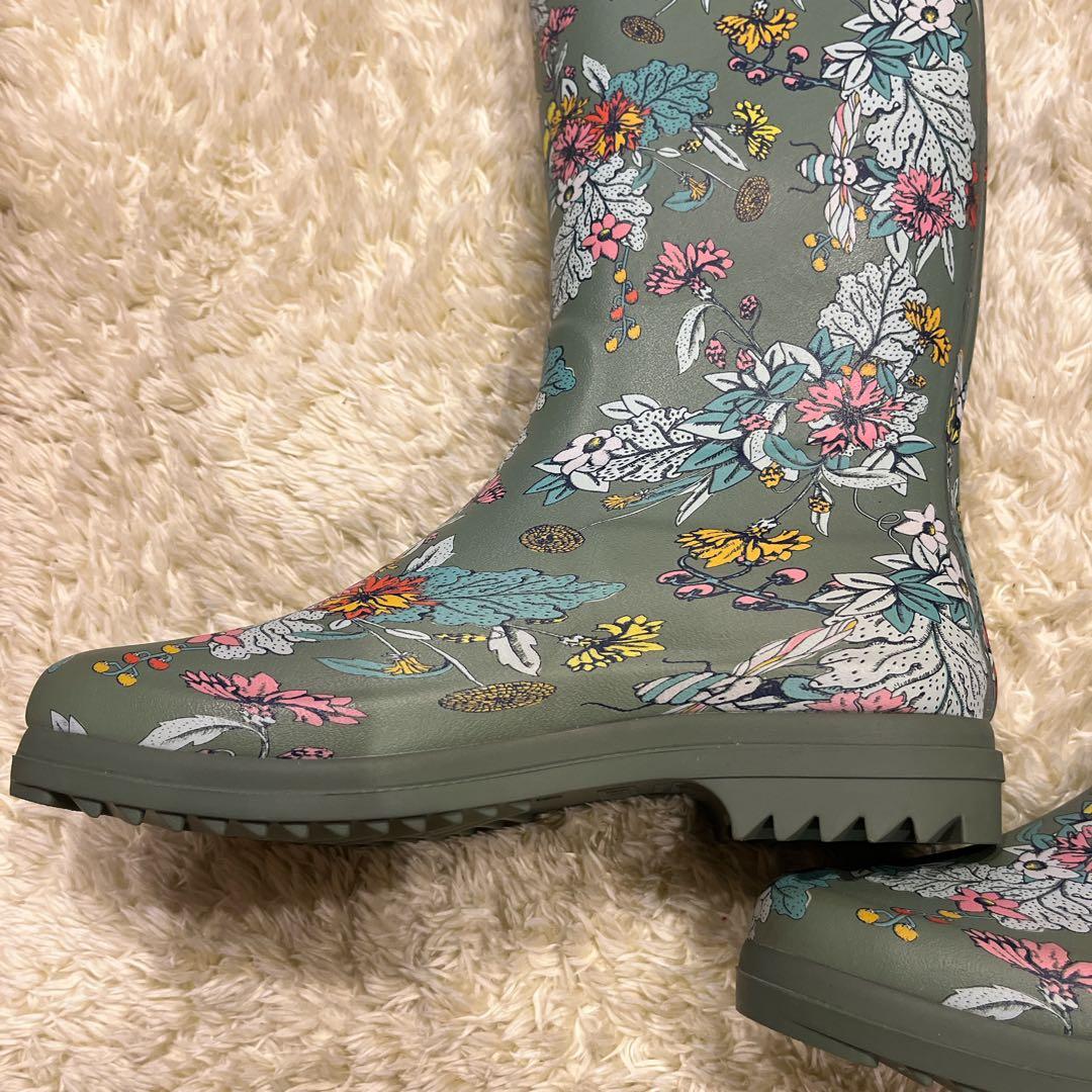 新品タグ付き PAUL & JOE AIGLEコラボ 花柄長靴 レインシューズ